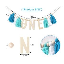 Surf Birthday The Big One High Chair Banner - Garland Boho 1st/First Birthday Decoration - Tassel Surf Birthday Party, Big One Birthday, Wave Banner(WAVE ONE BANNER)