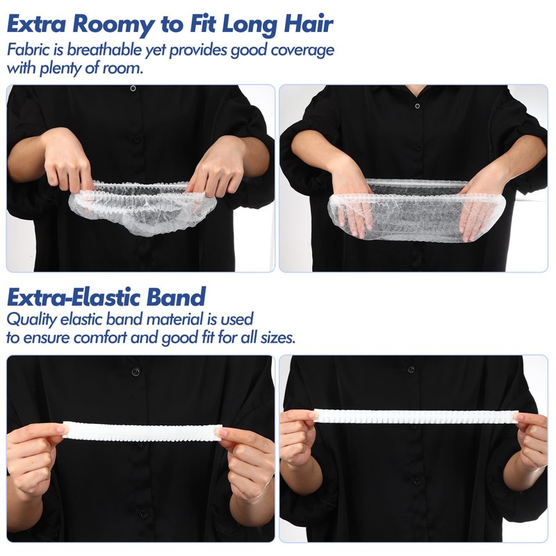 Yahenda 500 Pcs Disposable Bouffant Caps Bulk 21 Inches Disposable