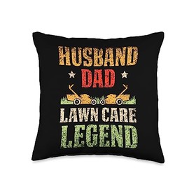 Gardening Gardener Lawn Care Lawn Mowing Father Husband Dad Care Legend Mower Grass Lawn Mowing Throw Pillow, 16x16, Multicolor