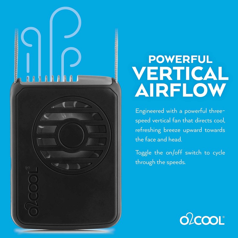O2COOL Portable Neck Personal Travel USB Battery Powered Adjustable Lanyard