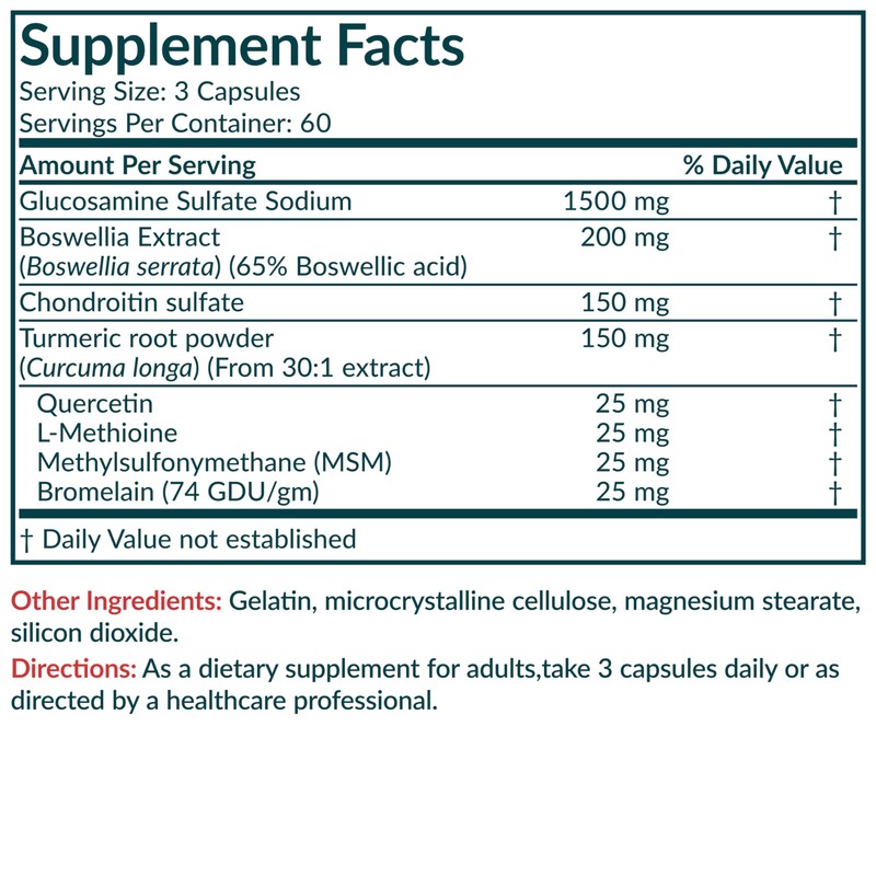 Futurebiotics Glucosamine Chondroitin Turmeric & MSM Advanced Joint Formula, Supports