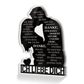 Putuo Decor Acrylschild Ich Liebe Dich – Geschenk für Partner, Freundin oder Ehefrau – Dekoration mit Liebesbotschaft für Jahrestag oder Alltag