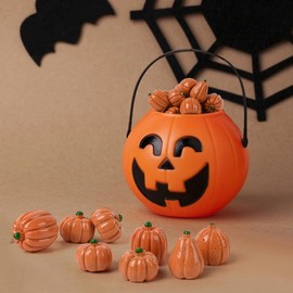 HAIOPS Mini Pumpkins, 50pcs Small Resin Pumpkins Fall Decoration for Halloween Thanksgiving Home Autumn Decor DIY Crafts