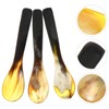 Hemoton 3PCS Caviar Mother of Pearl Teaspoons Soup Ox Horn
