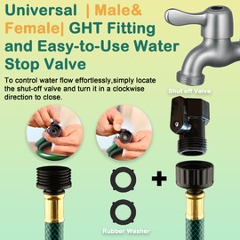 Garden Hose Leakproof for Gardener: 1/2” PVC Water Hoses with GHT Fittings - 2 FT No Kink and Flexible for Outdoor