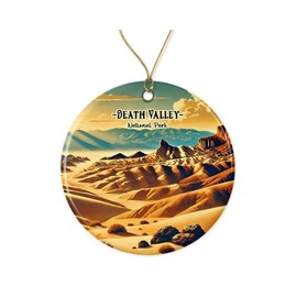 ABSMDesigns Death Valley Ornament - California Desert Travel Keepsake - National Park Xmas Ornament - Memory Ceramic Ornament - Holiday Decor Printed on Both Sides