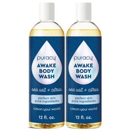 Puracy Body Wash, Natural Body Wash, 98.6% Pure Plant Ingredients, Moisturizing Shower Gel for Women Men Kids, Body Soap for Dry Sensitive Skin. Gently Scented with Citrus & Sea Salt, 12 Oz (2-Pack)