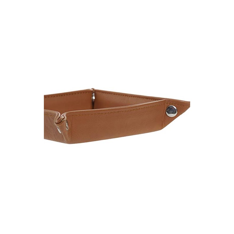 DRW Vassoio svuotatascarpe ecopelle marrone cammello 18 x 18 x