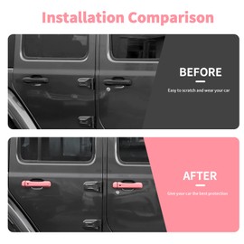 SQQP - Cubierta para manija de puerta y cubierta para manija de puerta trasera, accesorios exteriores para Jeep Wrangler JL JLU 2/4 puerta (rosa)