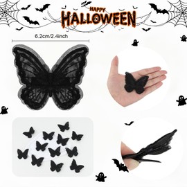 24PCS Butterfly Clips Small Black Halloween Hair Clips for Women Alligator