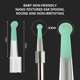 20 Pieces Ear Spoon Tips Cleaner Replacement Set for 3.5 mm Otoscope Plastic Reusable Ear Cleaner Tips for Teens Adults Family Health Care