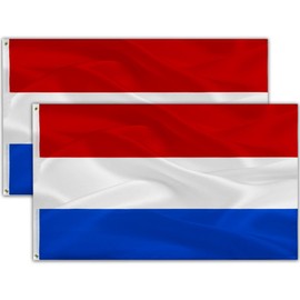 Pack of 2 Holland Flag | Flag Netherlands | Weatherproof Dutch Flag with Brass Eyelets | Flag Holland Netherlands NL | 90 x 150 cm | Bright Colours | Top Quality