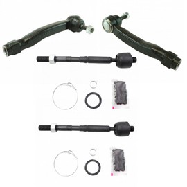TRQ Inner and Outer Driver and Passenger Side Tie Rod Set 4 Piece Compatible with 2010-2015 Lexus RX350 RX450h 2008-2019 Toyota Highlander 2009-2015 Toyota Venza