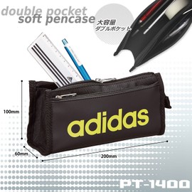 Mitsubishi Pencil PT1400AI07B24 Pencil Case AI01 Blue Black Enamel x Cloth Double Pocket