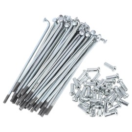 A ABSOPRO 36 Set 13G Bicycle Spokes 76mm Bike Wheel Spokes Galvanized Carbon Steel Silver Tone