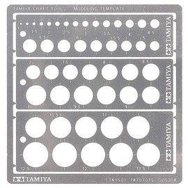 Tamiya Craft Tool Series No.150 Modeling Plate (Circle, 0.04 - 0.5 inches (1 - 12.5 mm), Tool for Plastic Models 74150