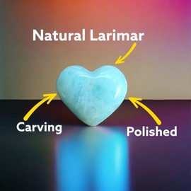 Larimar heart Stone Carving for Collectors and Crystal Enthusiasts