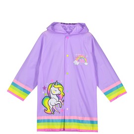 Puddle Play Little Boys And Girls Rain Slicker Outwear Hooded Fun Colors And Designs - Toddler and Little Kid (8-9, Unicorn)