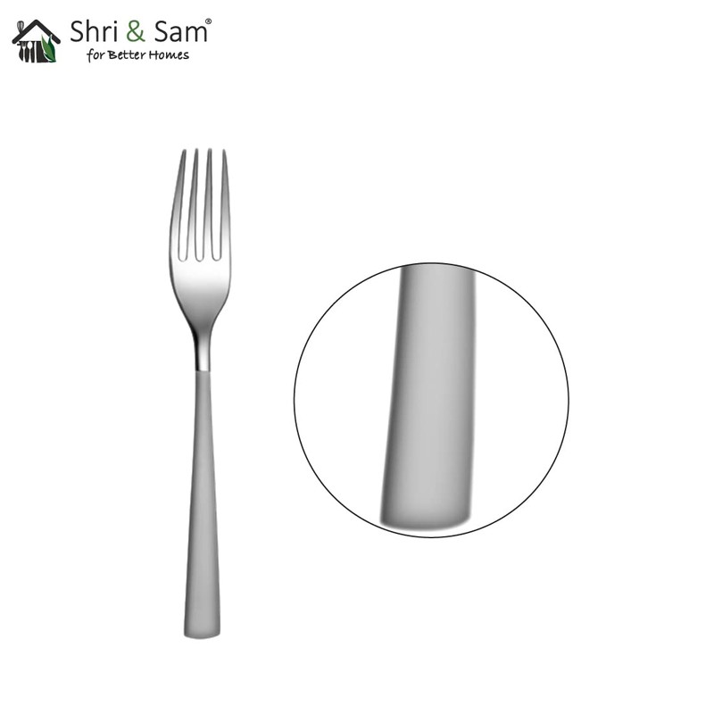Shri & Sam Stainless Steel GSW Plain Desert Fork,6 Pieces