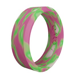 QALO Women's Rubber Silicone Ring, Aurora Modern, Wedding Ring for Women, Breathable, Durable Engagement Silicone Band, 6.5mm Wide 1.8mm Thick, Pink, Size 5