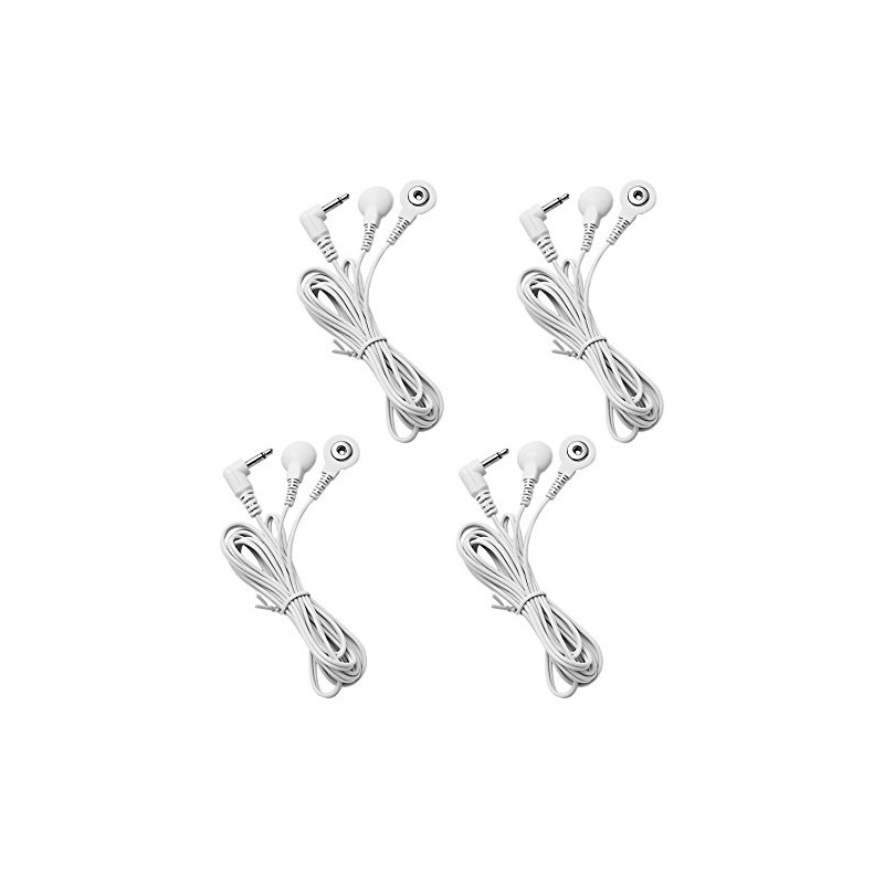 4 Count TENS Wires 3.5mm Plug to 3.5mm Snap Electrode