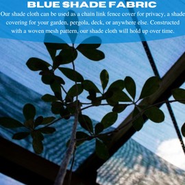 VBS - 80% Blue Shade Cloth - Mesh Fabric for Fence Privacy Screen, Garden Shade, Mesh Fence Screening, Shade Cloth Rolls, Wind Screen, Blue Shade Cloth, White Shade Mesh (12' x 10'), VBSBSC1