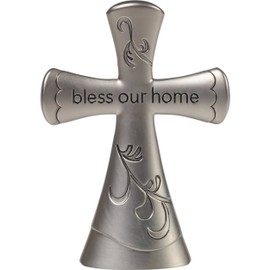 Precious Moments 172472 Bless This Home Silver Zinc Alloy 4.25" Tabletop Cross