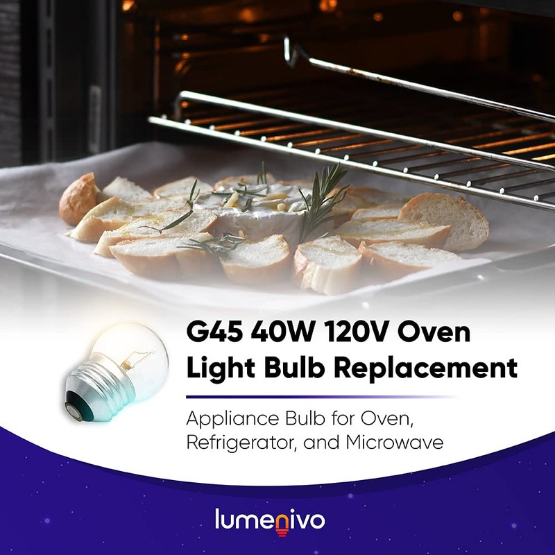 lumenivo G45 Oven Light Bulb Replacement 40 Watt Appliance Bulb