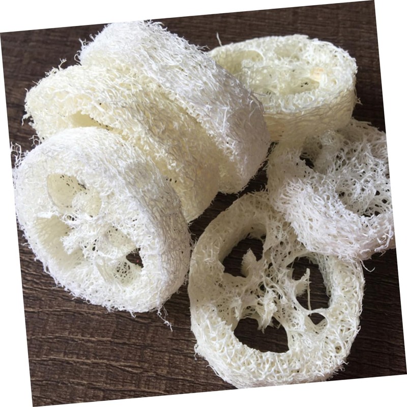 Baluue 10pcs Natural Loofah Dish Sponges Durable Kitchen Cleaning Tools