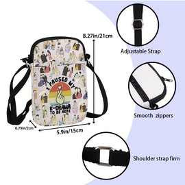 K Drama Messenger Bag For Korean TV Show Fans I Paused My KDrama To Be Here K Drama Cross Body Bag Korean Lover Gift (KDrama CB)