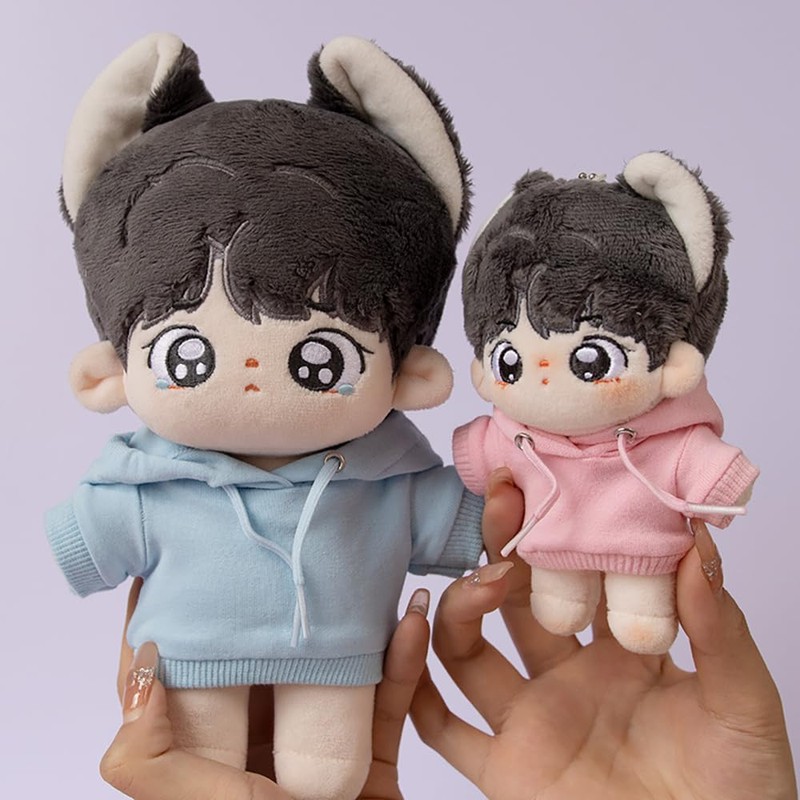 niannyyhouse 15cm stuffed toy clothing Stretch Solid Color Sportswear Hoodie