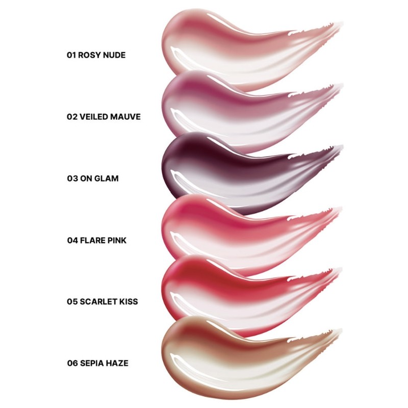 HUEMI Melting Glaze Lip Gloss 3.6g [Soft/Glam], Color:01 Rosy Nude(glam)