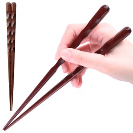 FlaColle Chopsticks, Thick, Made in Japan, Men and Men, 9.3 inches (23.5 cm), Wooden, Non-Slip, Large, Stylish, Thick, Present (Rancarved)