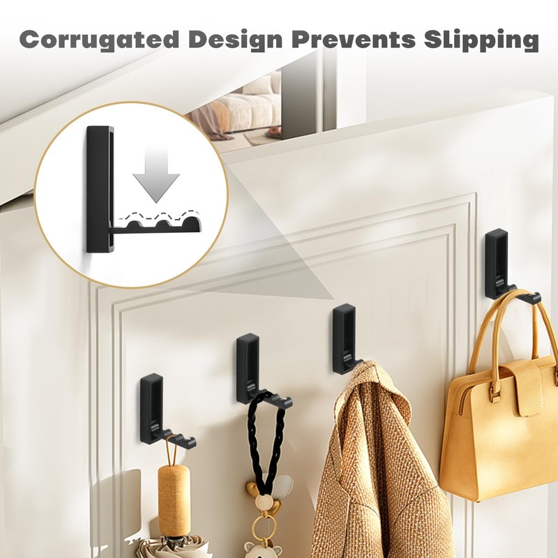 Techchii Foldable Wall Hooks, Pack of 2 Clothes Hooks, Foldable