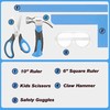REXBETI 10-Piece Kids Tool Set with Real Hand Tools, Blue