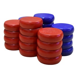 26 Red and Blue Crokinole Discs - Full Set (Large Discs - 1 1/4 Inch Diameter (3.2cm))