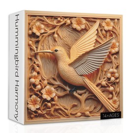 Hummingbird Puzzles for Adults 1000 Pieces, Bird Flowers Art Jigsaw Puzzles, Impossible Birds Autostereoscopy Animal Puzzle as Hummingbird Home Decor