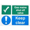Seco Gas Mains Shut Off Valve Sign, 100mm x 75mm