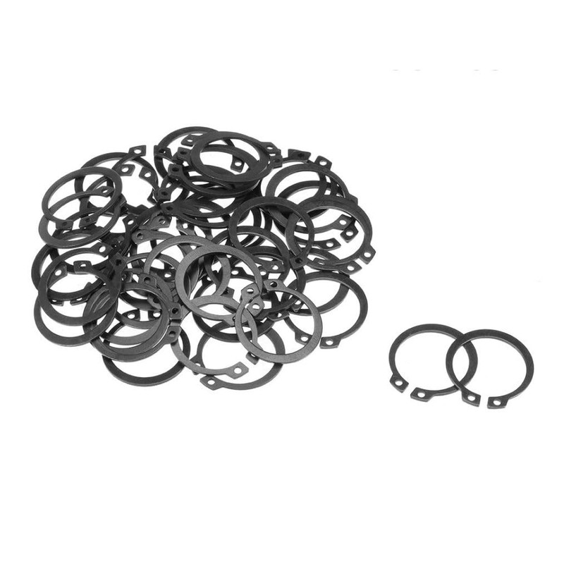 Spring Steel External Snap Retaining Rings, 3/16" Diameter, Black Oxide