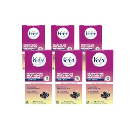 Veet Leg and Body Hair Remover Cold Wax Strips, 40 ct (Pack of 6)