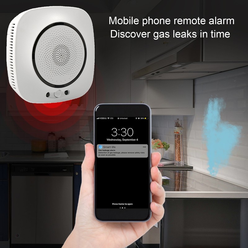 Gas Leak Alarm 85Db Wifi Leakage Tester Sniffer for TUYA