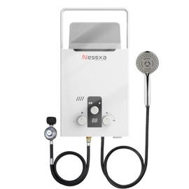 Tankless Water Heater Propane, 2.11 GPM RV with Digital Display,8L Portable Instant Hot Gas with Overheating Protection for Indoor and Camping,40,824 BTU