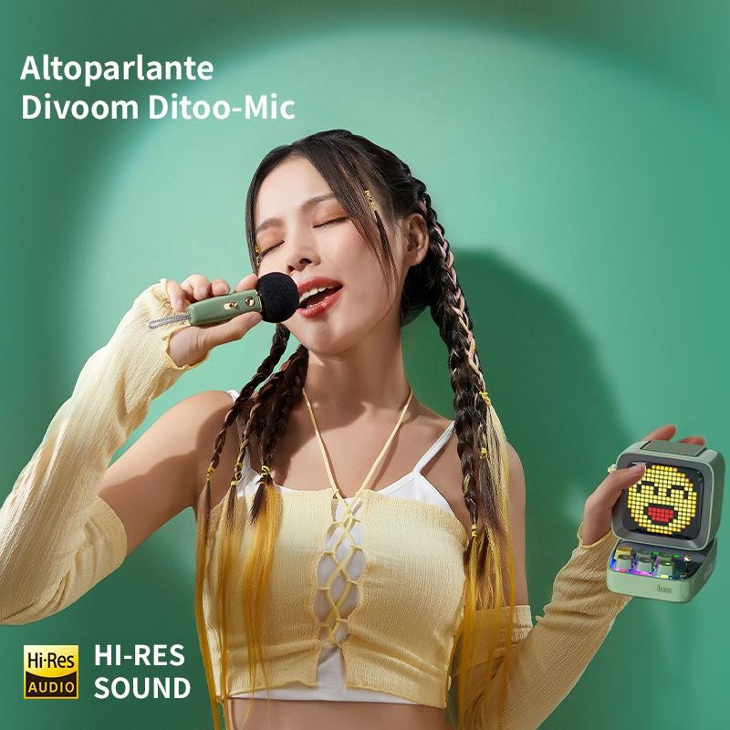Divoom Ditoo-Mic Mini Karaoke Machine Pixel Art Bluetooth Speaker -