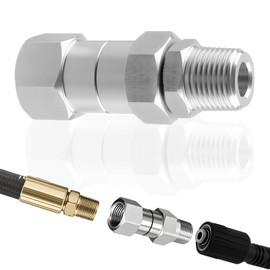 3/8'' Pressure Washer Swivel Fitting NPT, Stainless Steel 360 Degree Swivel Hoses Connector for Hose Swiveling Joint & Pressure Washer Fittings Hoses Adapter, 4500 PSI