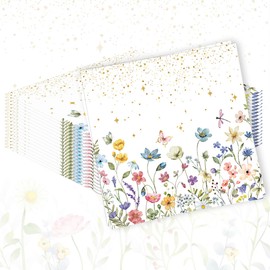 20 PCS Floral Napkins Flower Butterfly Napkins Wildflower Party Decorations for Party Wedding Baby Shower Bridal Shower