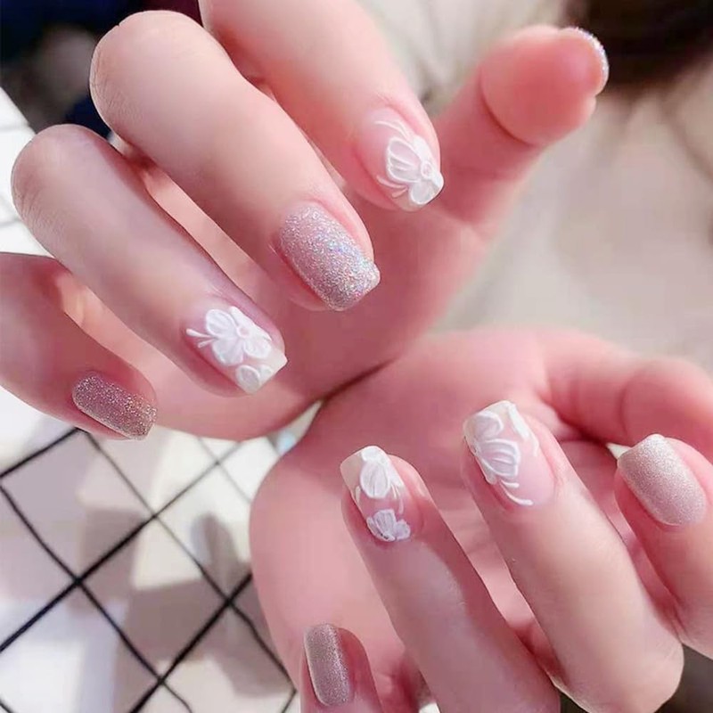 Nail Stickers Set of 3 Nail Stickers Hollow 5D Flower