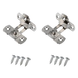 2Pcs 90 Degree Stainless Steel Right Angle Buckle,Door Bolt Latch Buckle,Flip Sliding Door Lock for Garden,Bathroom,Window Hole Diameter 52mm