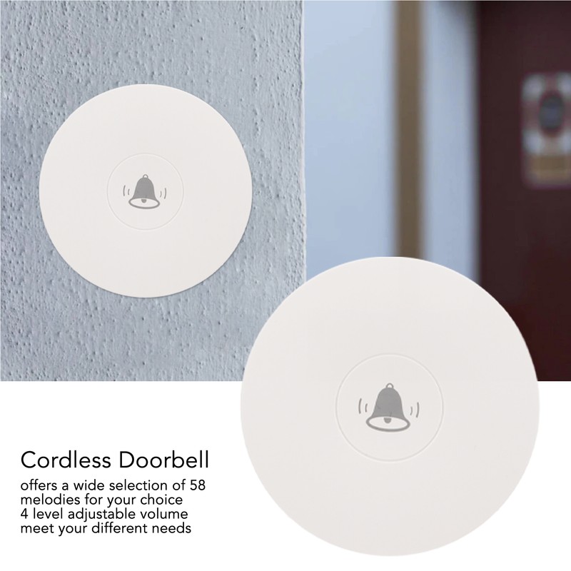 Self Powered Wireless Doorbell Waterproof Door Bells with 58 Melodies