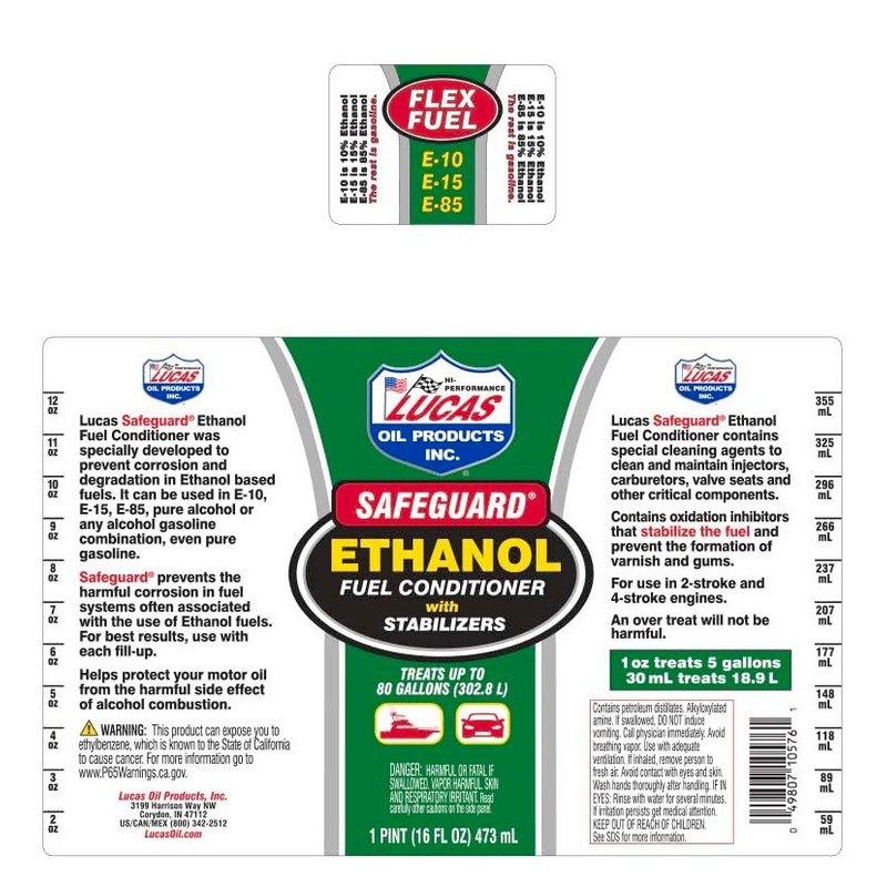 Lucas Oil 10576 Safeguard Ethanol Fuel Conditioner with Stabilizers -