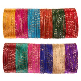 Touchstone "Colorful Bangle Collection Indian Bollywood Alloy Metal Multi Purpose Pretty Rich Look Textured Colors of Life Designer Jewelry Bangle Bracelets Combo of 12 Colors for Women
